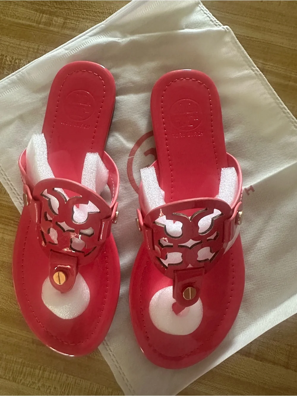 Tory Burch Girls Hot Pink Miller Jelly Sandals